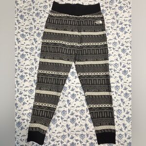 North Face Women’s M Thermal Base Layer Leggings Nordic Fair Isle Black/ivory
